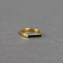 Gold Flat Black Stone Ring