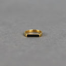 Gold Flat Black Stone Ring