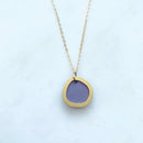 Mica Peet: Gold Circle Pendant Lilac