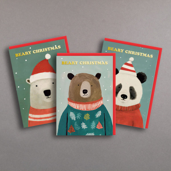 Festive Bears: Pack of 9 Christmas Cards