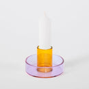 Duo Tone Glass Candle Holder: Lilac & Peach