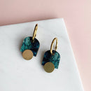 Marble Arc Gold Geometric Hoop Earrings: Pastel