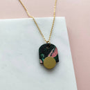 Marble Arc Necklace: Green/pink