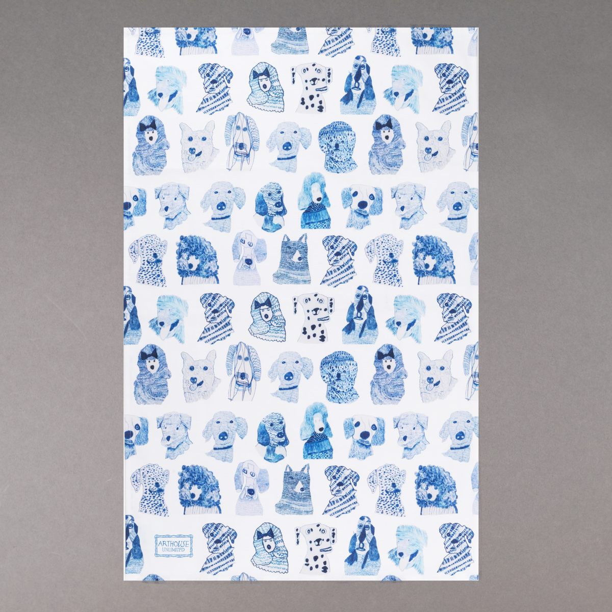 Blue Dogs Tea Towel