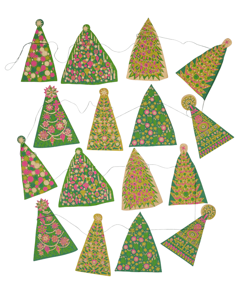 Midcentury Trees Sewn Garland: No.73