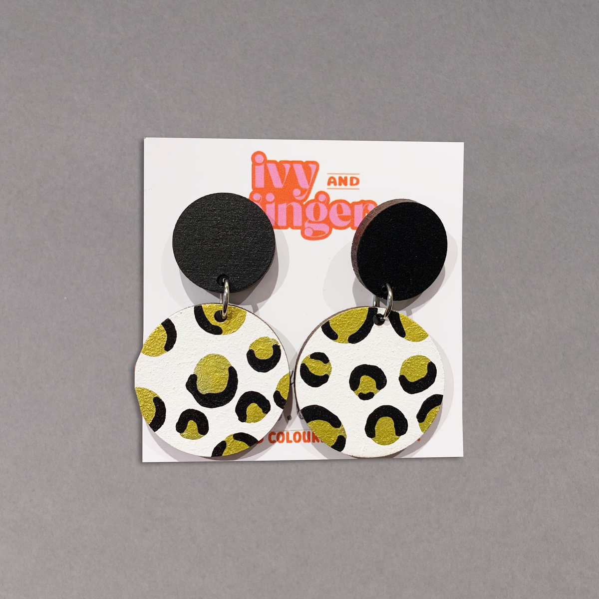 Gold Leopard Drop Earrings