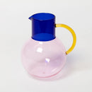Pablo Glass Jug Large: Pink, Cobalt, & Yellow