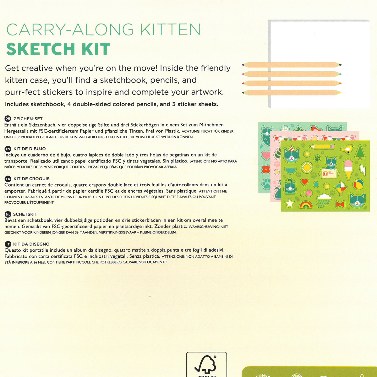 Carry-Along Kitten Sketch Kit