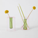 Small Reversible Glass Vase: Pink & Green