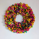 Upcycled Sari Rag Wreath - Large