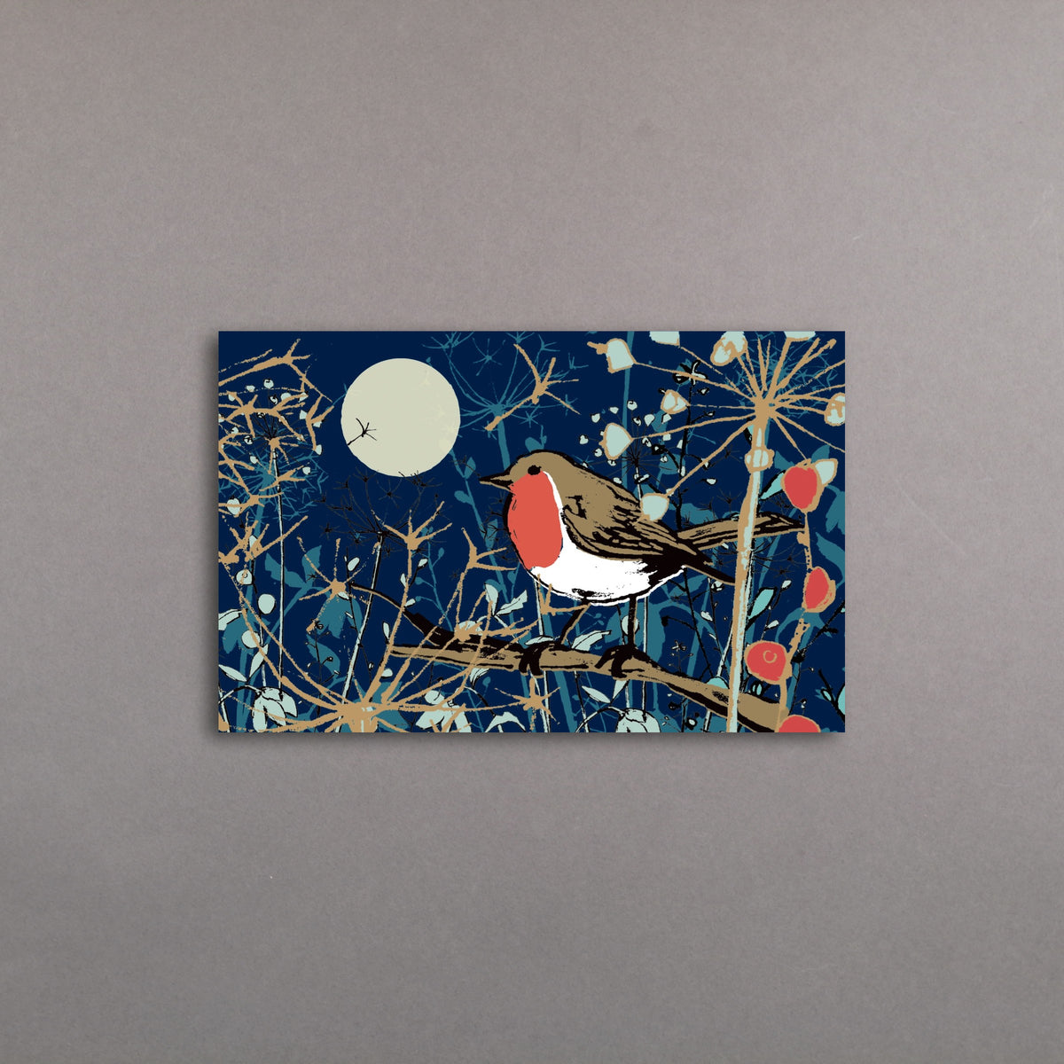 Winter's Tale Robin: Pack of 8 Gold Foiled Christmas Cards