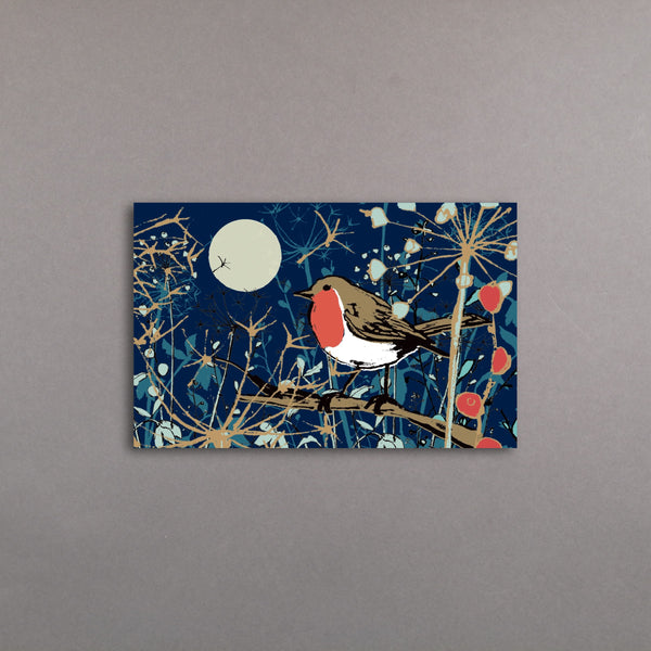 Winter's Tale Robin: Pack of 8 Gold Foiled Christmas Cards