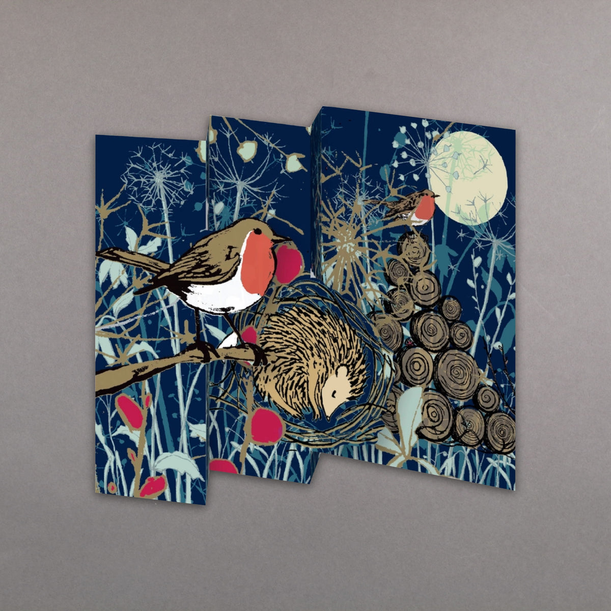 Winter's Tale Robin: Pack of 5 Trifold Pop-out Christmas Cards