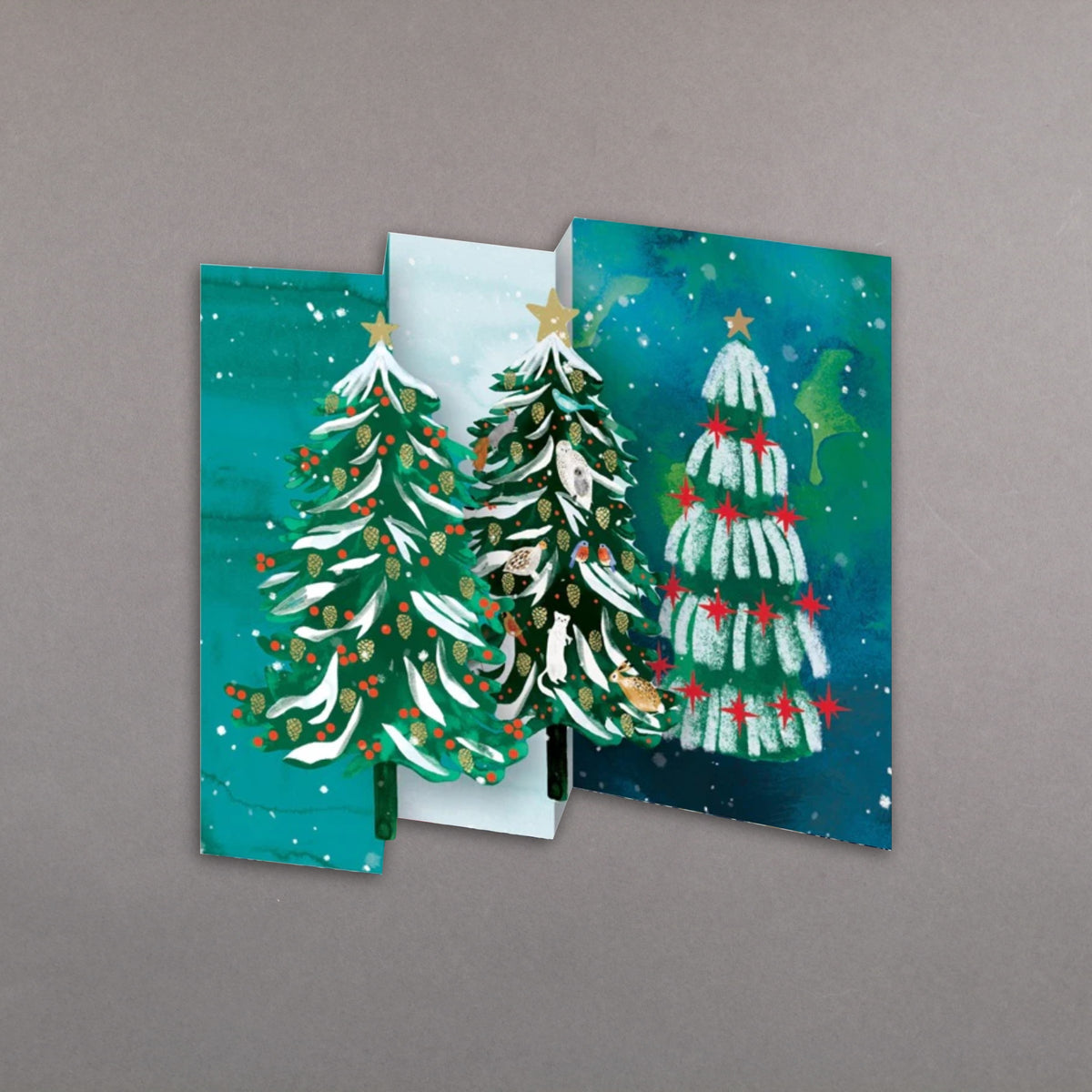 Wild Winter Forest: Pack of 5 Trifold Pop-out Christmas Cards