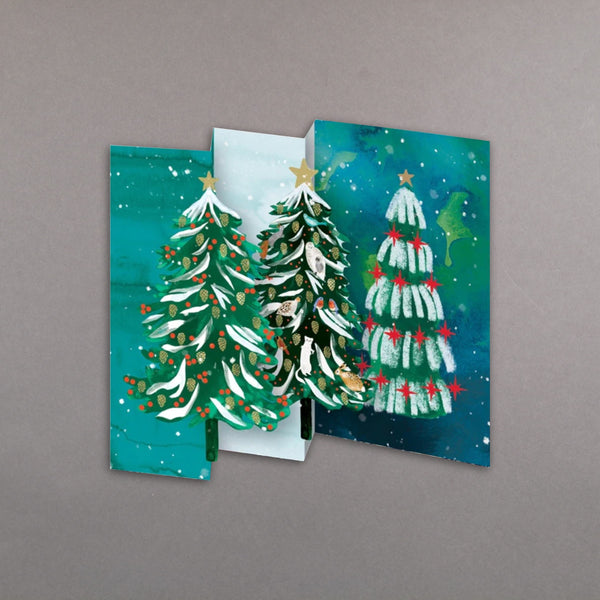 Wild Winter Forest: Pack of 5 Trifold Pop-out Christmas Cards