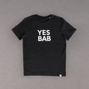 Yes Bab Adult Black T-Shirt White Text