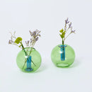 Mini Bubble Glass Vase: Green & Blue