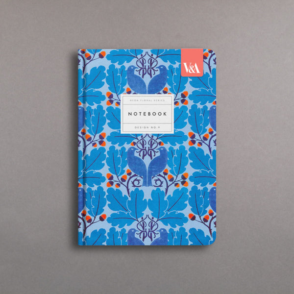 Neon Floral Series No.9: Blue Birds Notebook
